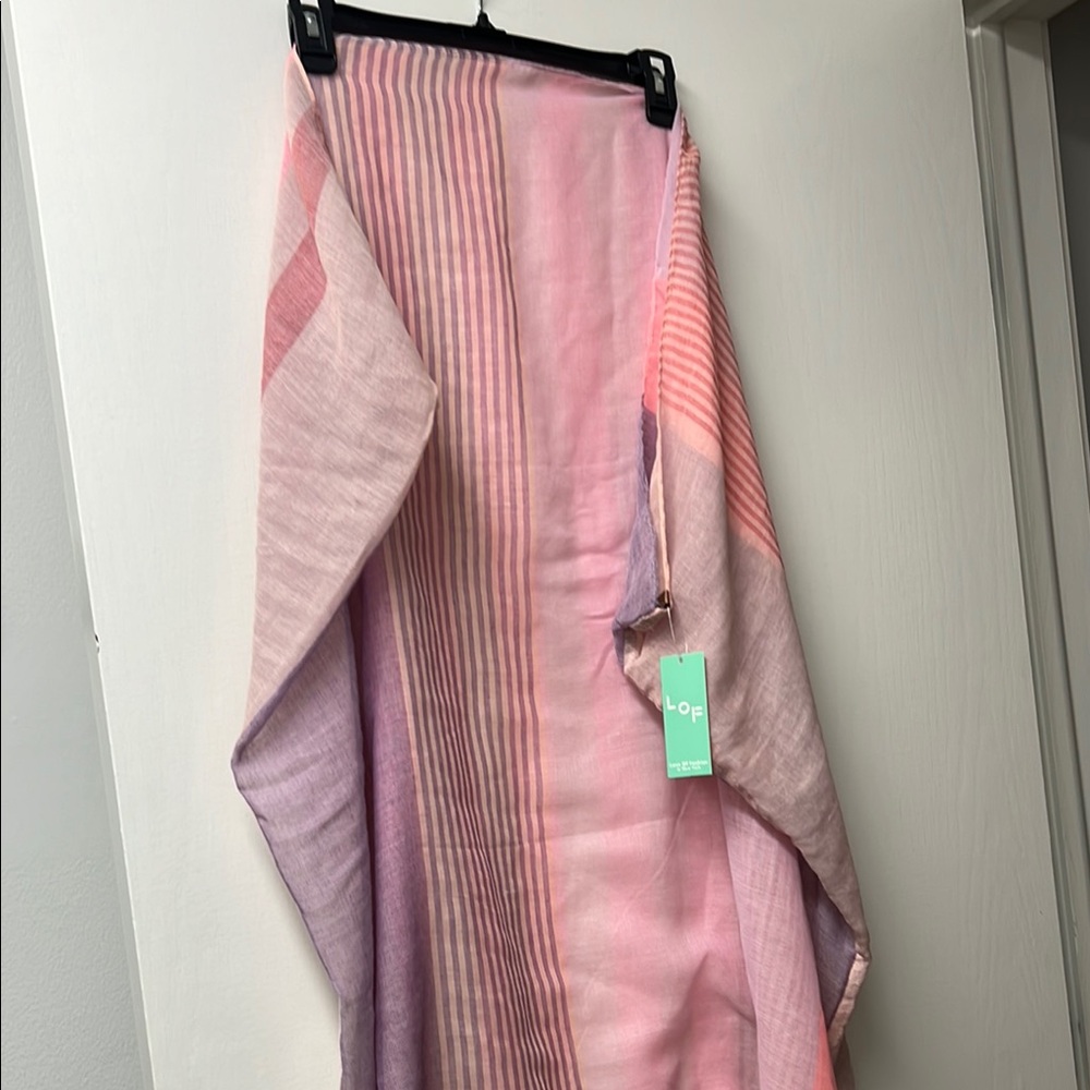 Pink and Purple Asymmetrical Wrap Scarf